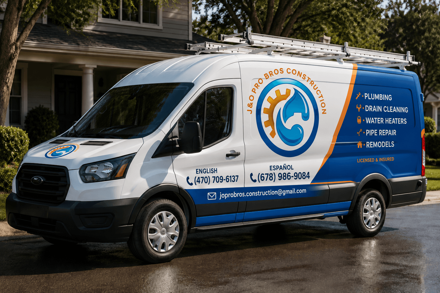 J&O Pro Bros Construction service van
